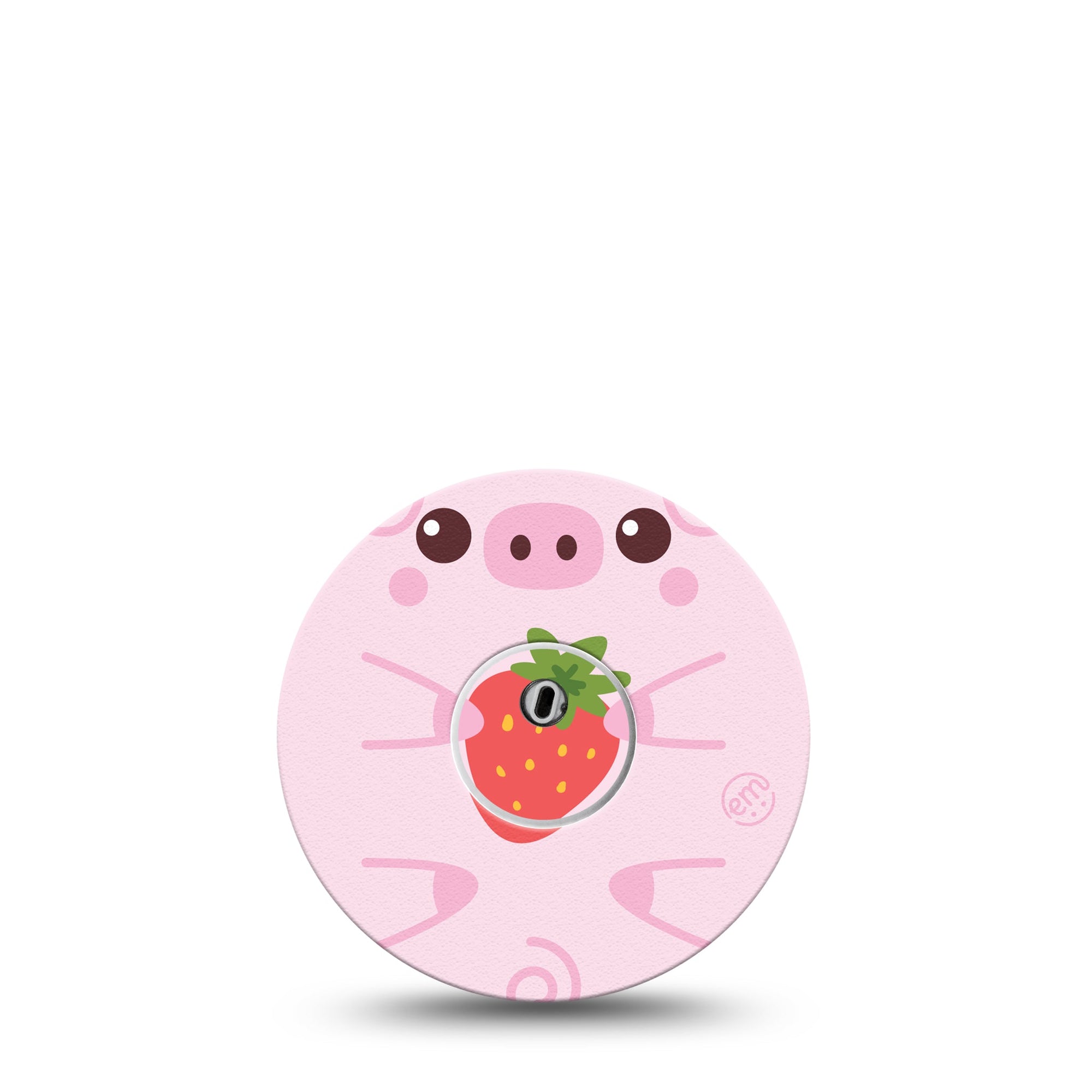 ExpressionMed Strawberry Piglet Freestyle Libre 3 Sticker and Tape piggy snack time Vinyl Sticker and Tape Pairing CGM Design