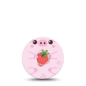 ExpressionMed Strawberry Piglet Freestyle Libre 3 Sticker and Tape piggy snack time Vinyl Sticker and Tape Pairing CGM Design