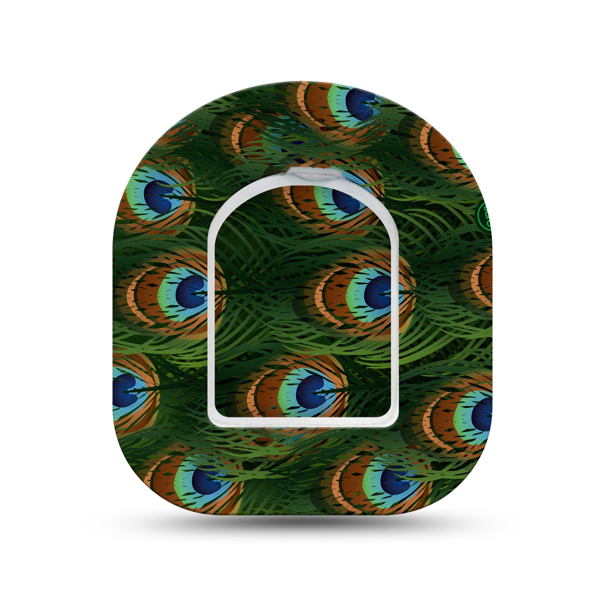 ExpressionMed Peacock Pod Mini Tape Single Sticker and Single Tape, Vibrant Feathers Adhesive Tape Pump Design