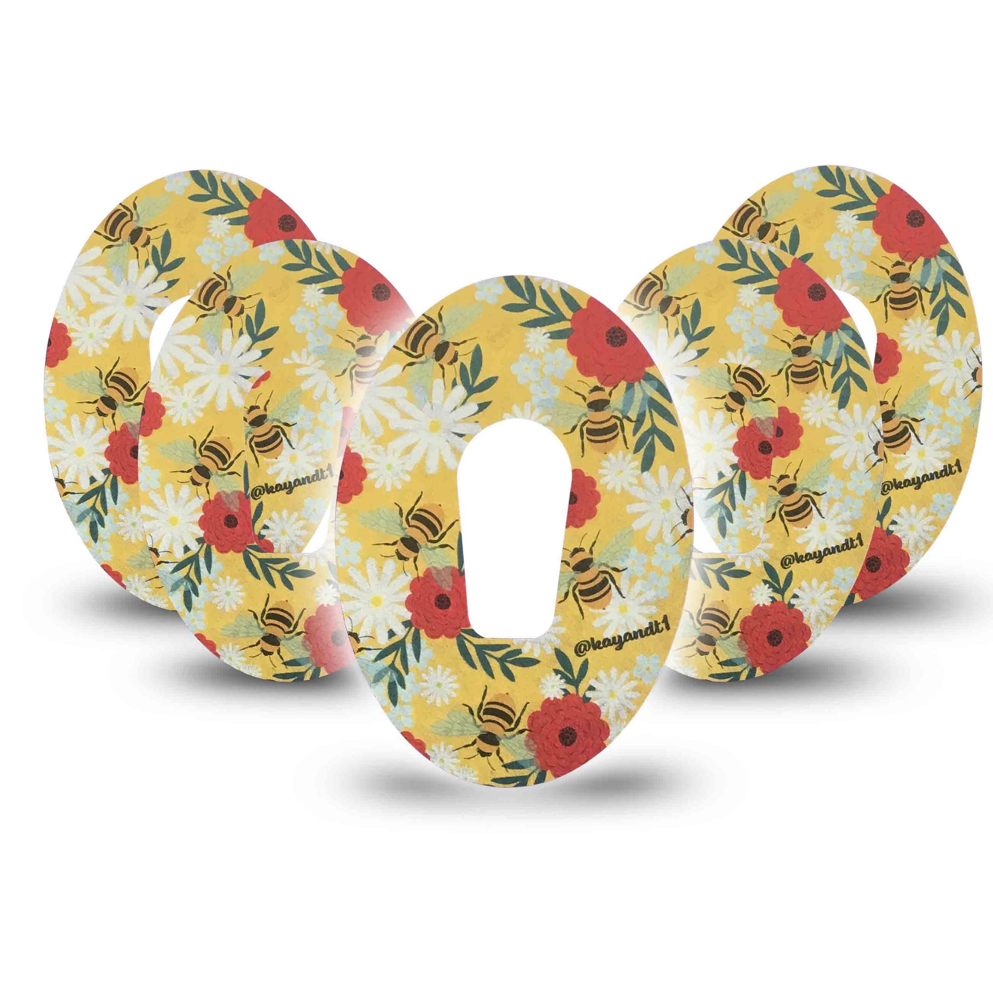 Bees and Flowers Dexcom G6 Tape 5-Pack