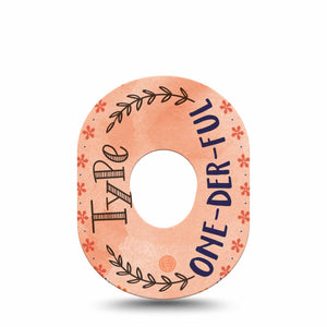 Type One-Der-Ful Dexcom G7 Tape, Single, Floral Statement Inspired, CGM Adhesive Patch Design