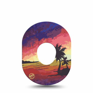 Sunset Dexcom G7 Tape, Single, Summer Vibe Inspired, CGM Patch Design
