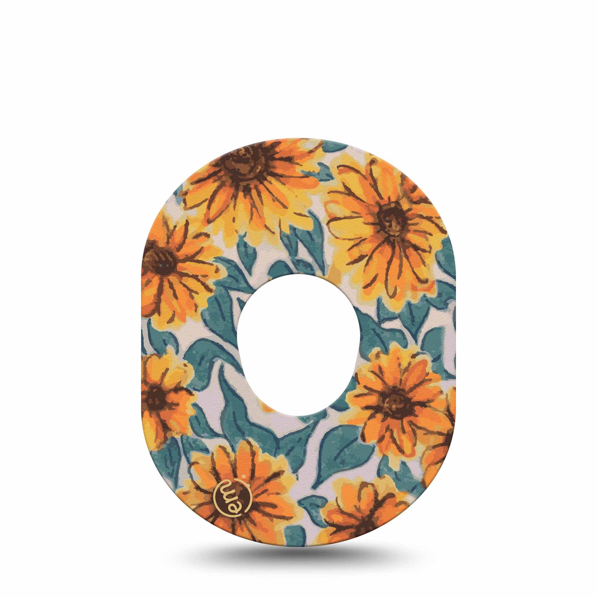 Sunflower Dexcom G7 Tape, Single, Sunflower Art Inspired, CGM Overlay Patch Design, Dexcom Stelo Glucose Biosensor System