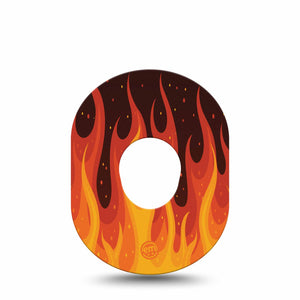 ExpressionMed Roarin' Flame G7 Tape, Single, Blazing Hot Themed, CGM Patch Design