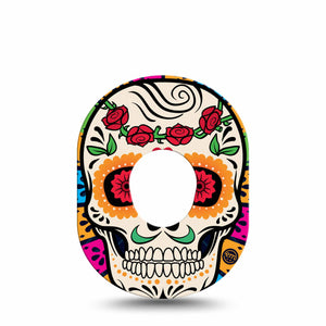 ExpressionMed Dia de los Muertos Dexcom G7 Tape, Single, Sugar Skull, CGM Adhesive Patch Design, Dexcom Stelo Glucose Biosensor System