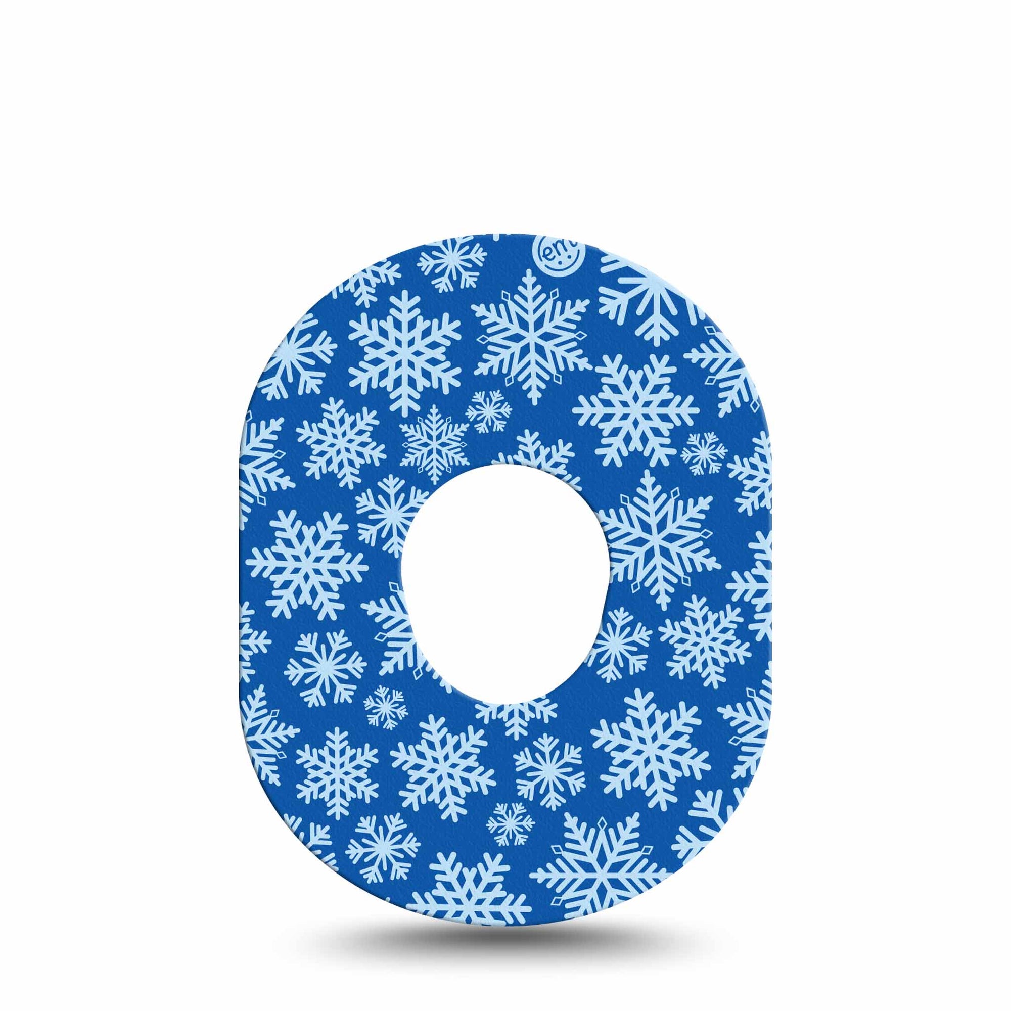 ExpressionMed Snowflake Dexcom G7 Tape, single, Blue Theme Snowflakes CGM Adhesive Patch Design, Dexcom Stelo Glucose Biosensor System