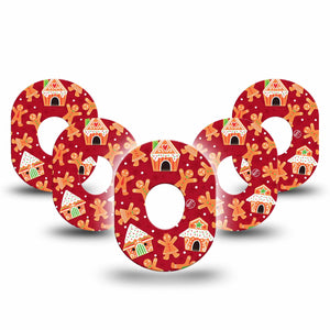 ExpressionMed Gingerbread Fun Dexcom G7 Tape, 5-Pack, Christmas themed CGM adhesive Tape design