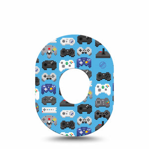 ExpressionMed Gamer Dexcom G7 Tape, Single, Pixelated Controllers Inspired, CGM Overlay Patch Design