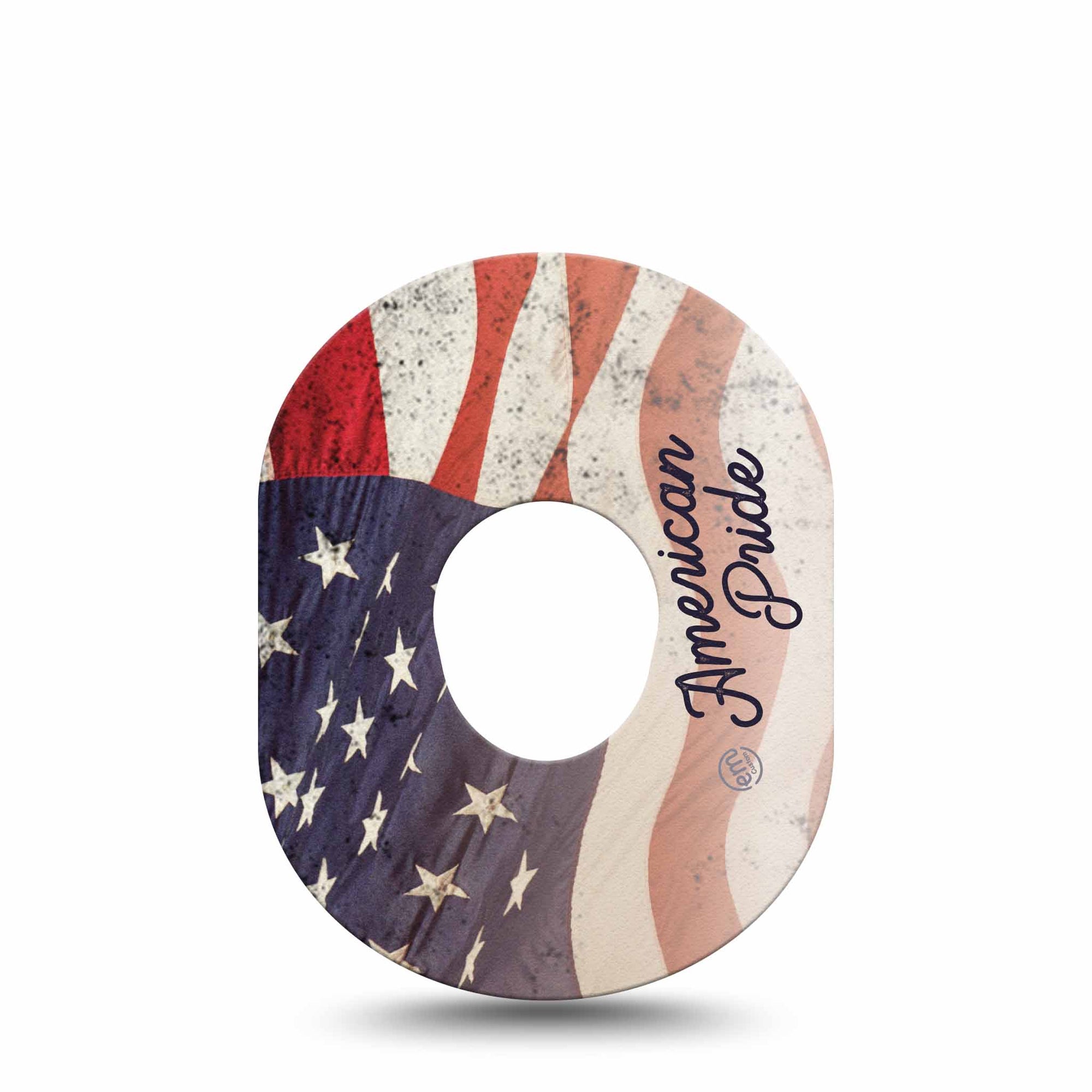 American Pride Dexcom G7 Tape, Single, Country Flag Themed, CGM Adhesive Patch Design, Dexcom Stelo Glucose Biosensor System