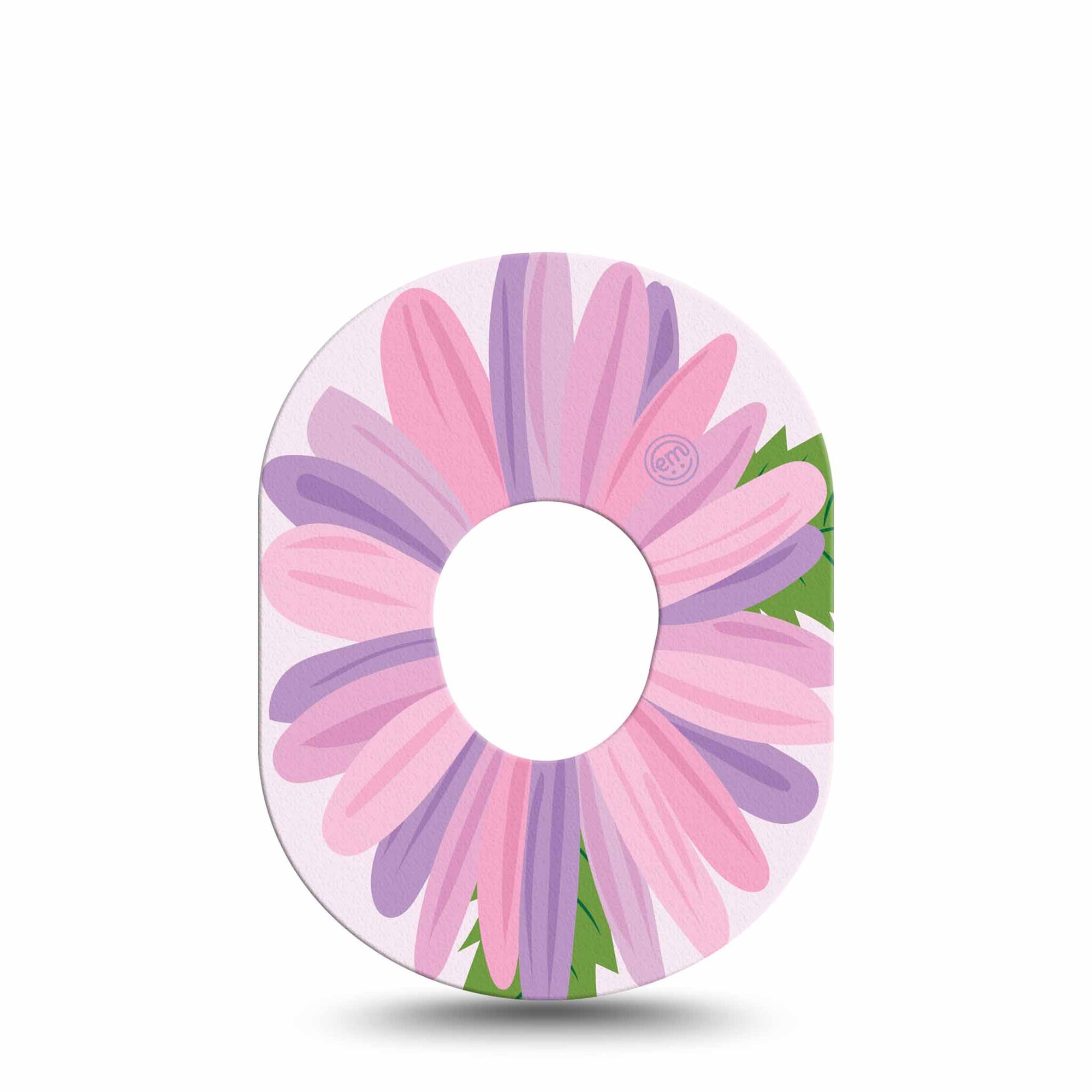 Daisy Dexcom G7 Tape, Single, Pink and Purples Daisy Flower, CGM Adhesive Patch Design, Dexcom Stelo Glucose Biosensor System