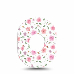 ExpressionMed Pastel Flowers Dexcom G7 Tape, Single, Pretty Pink Flowers CGM Overpatch Design