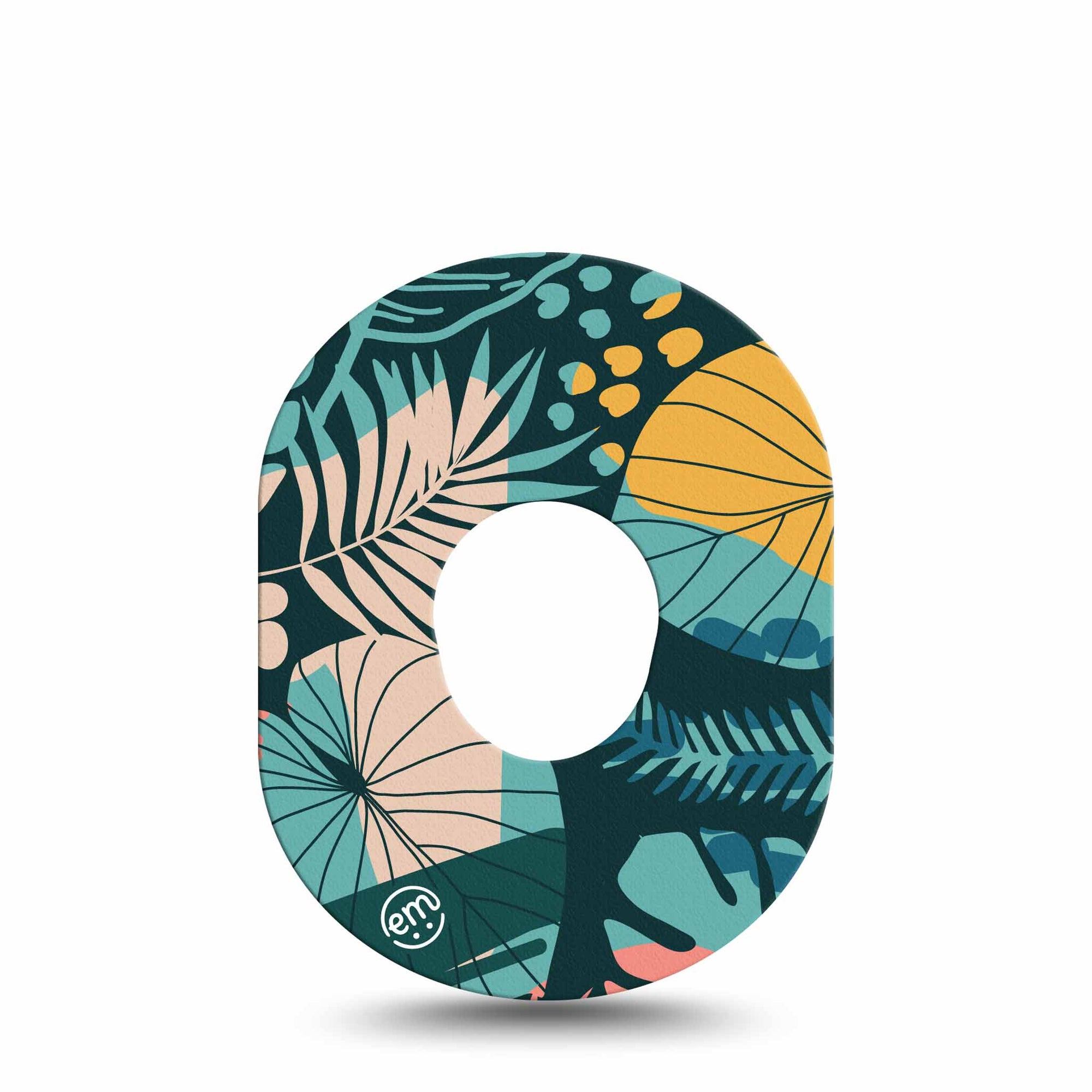 ExpressionMed Jungle Tropics Dexcom G7 Tape, Single, Graphic Tropical Leaves, CGM Adhesive Patch Design, Dexcom Stelo Glucose Biosensor System