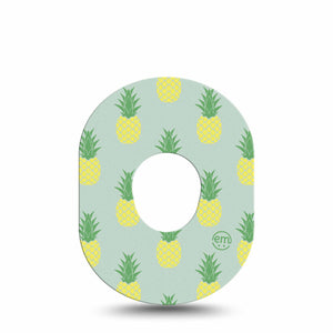 ExpressionMed Vintage Pineapple Dexcom G7 Patch, Single, Fun Bright Pineapple CGM Adhesive Tape Design