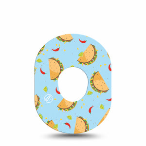 ExpressionMed Spicy Tacos Dexcom G7 Tape, Single, Taco and Hot Jalapenos Print CGM Adhesive Patch Design