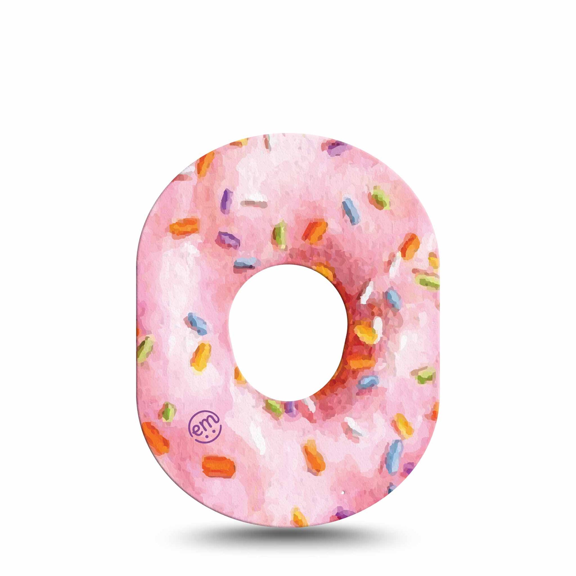 ExpressionMed Donut Sprinkles Dexcom G7 Tape, Single, Sprinkled Pink Donut, CGM Overpatch Design, Dexcom Stelo Glucose Biosensor System