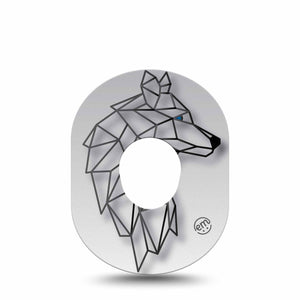 ExpressionMed Iron Wolf Dexcom G7 Tape, Single, Wolf Line-Art Inspired, CGM Plaster Patch Design, Dexcom Stelo Glucose Biosensor System