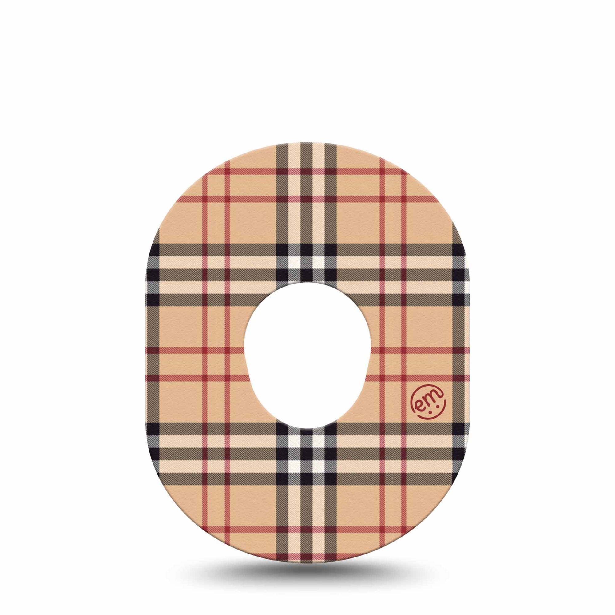 ExpressionMed Plaid And Bougie Dexcom G7 Tape, Luxurious Plaid Inspired, CGM Overpatch Design, Dexcom Stelo Glucose Biosensor System