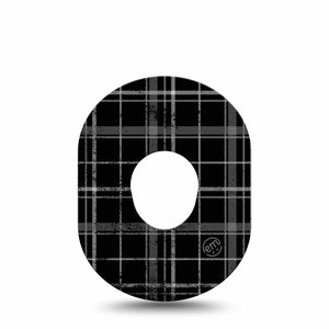 Grunge Plaid Dexcom G7 Tape, Black Plaid Inspired, CGM Adhesive Patch Design