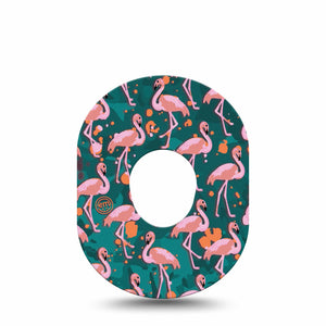 ExpressionMed Flamingos Dexcom G7 Tape, Single, Pink Birds Themed, CGM Patch Design