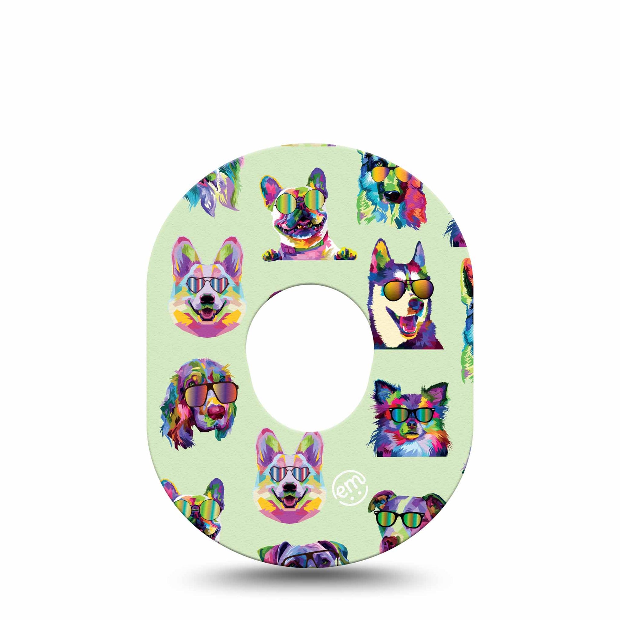 ExpressionMed Dog Party Dexcom G7 Tape, Single, Cute Dogs Inspired, CGM Patch Design
