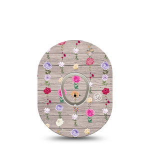ExpressionMed Hanging Flowers Dexcom G7 Transmitter Sticker, Single, Floral Curtain Themed, Dexcom G7 Vinyl Center Sticker, With Matching Dexcom G7 Tape, CGM Adhesive Patch Design