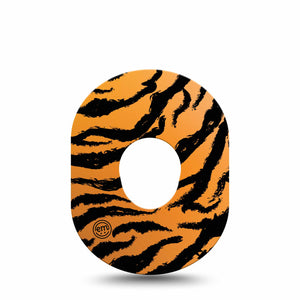 Tiger Dexcom G7 Tape, Single, Animal Stripes Inspired, CGM Adhesive Patch Design