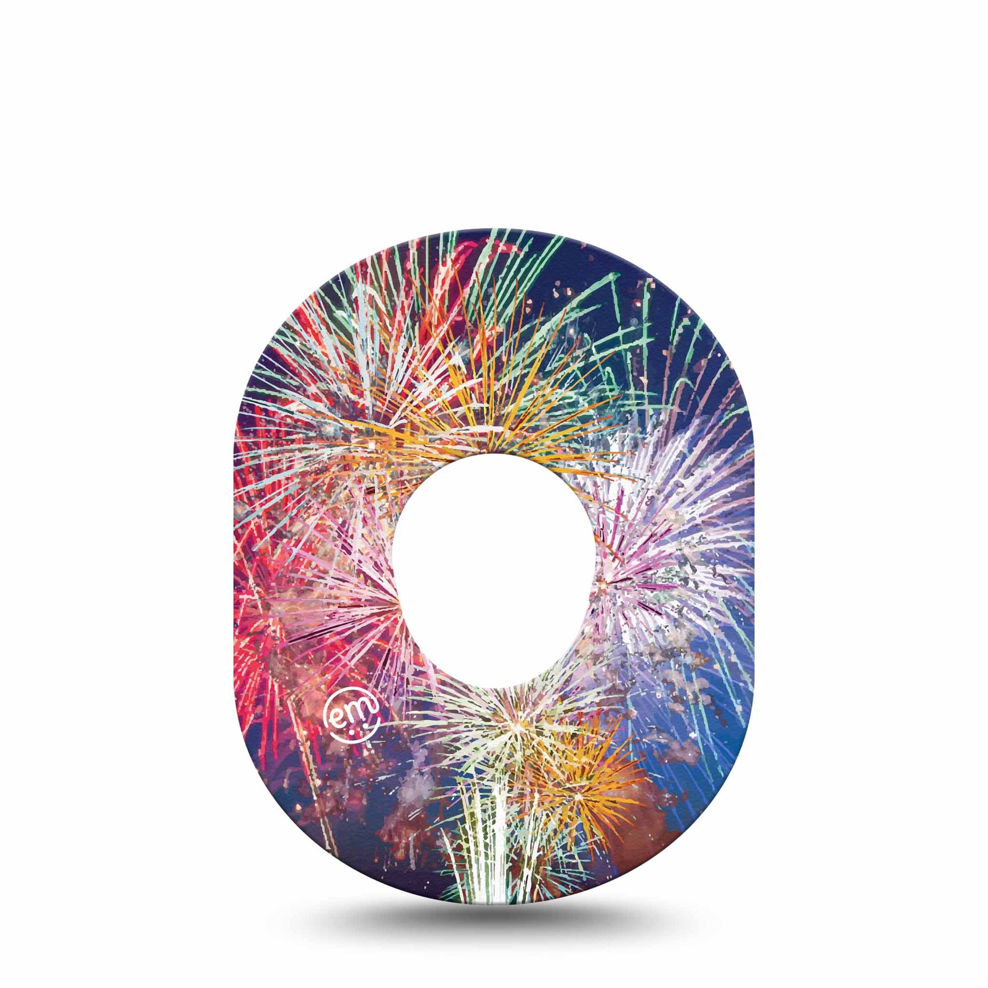 ExpressionMed Fireworks Dexcom G7 Tape, Single, Night Display Inspired, CGM Overlay Adhesive Patch Design, Dexcom Stelo Glucose Biosensor System