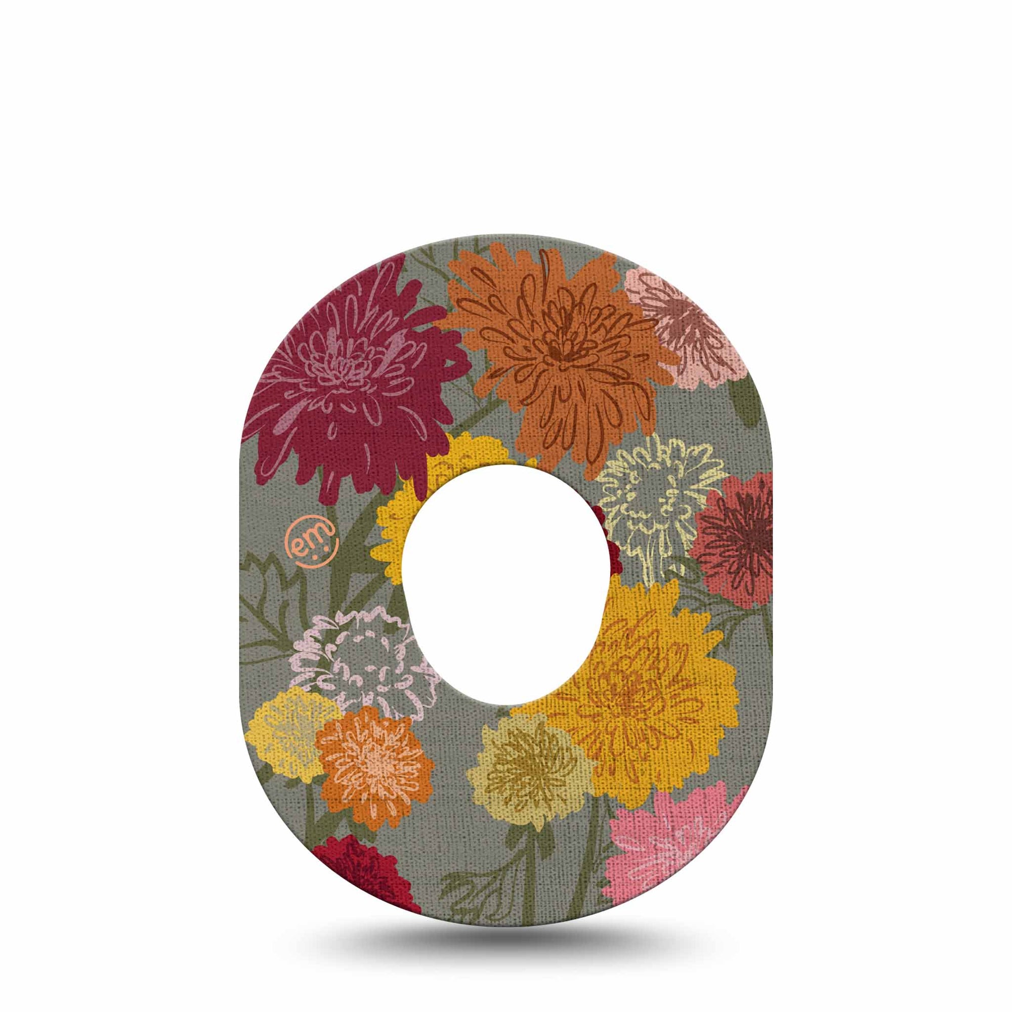 Chrysanthemums Dexcom G7 Tape, Color Artwork Inspired, CGM Patch Design, Dexcom Stelo Glucose Biosensor System