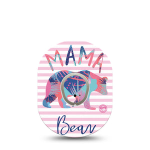 ExpressionMed Mama Bear Dexcom G7 Transmitter Sticker, Single, Tropical Bear Inspired, Dexcom G7 Transmitter Vinyl Sticker, With Matching Dexcom G7 Tape, CGM Adhesive Patch Design, Dexcom Stelo Glucose Biosensor System