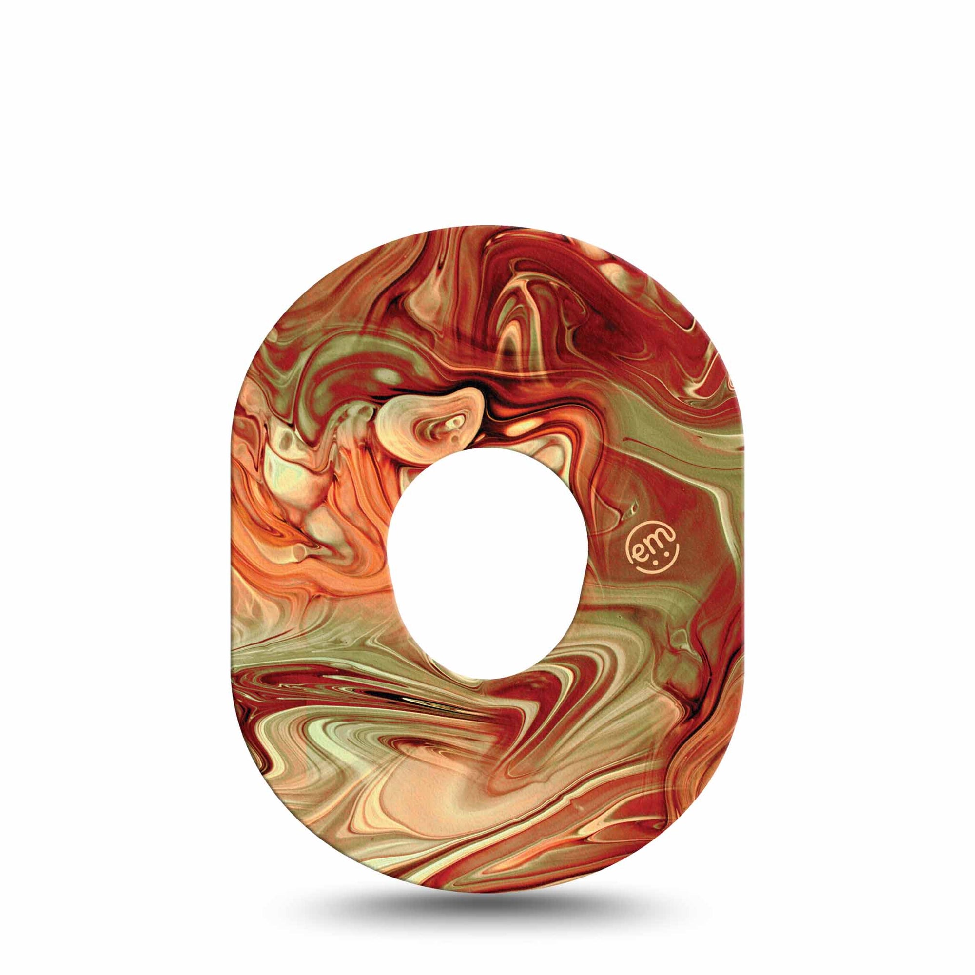 ExpressionMed Rustic Marble Dexcom G7 Tape, Single, Autumn Swirl CGM Fixing Ring Patch Design