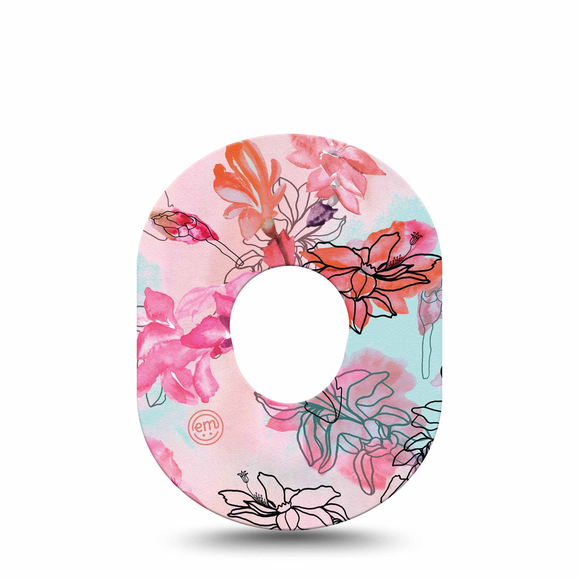 ExpressionMed Whimsical Blossoms Dexcom G7 Tape, Single, Floral Blossoms Inspired, CGM Adhesive Patch Design, Dexcom Stelo Glucose Biosensor System