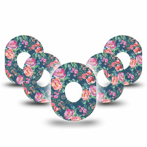 Floral Enchantment Dexcom G7 Tape, 5-Pack, Floral Garden Inspired, CGM, Overlay Patch Design