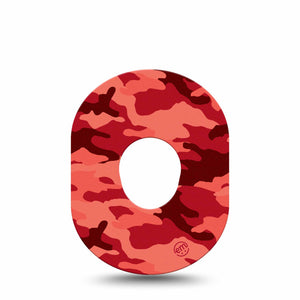 Red Camo Dexcom G7 Patch, Color Concealment Inspired, CGM Adhesive Tape Design
