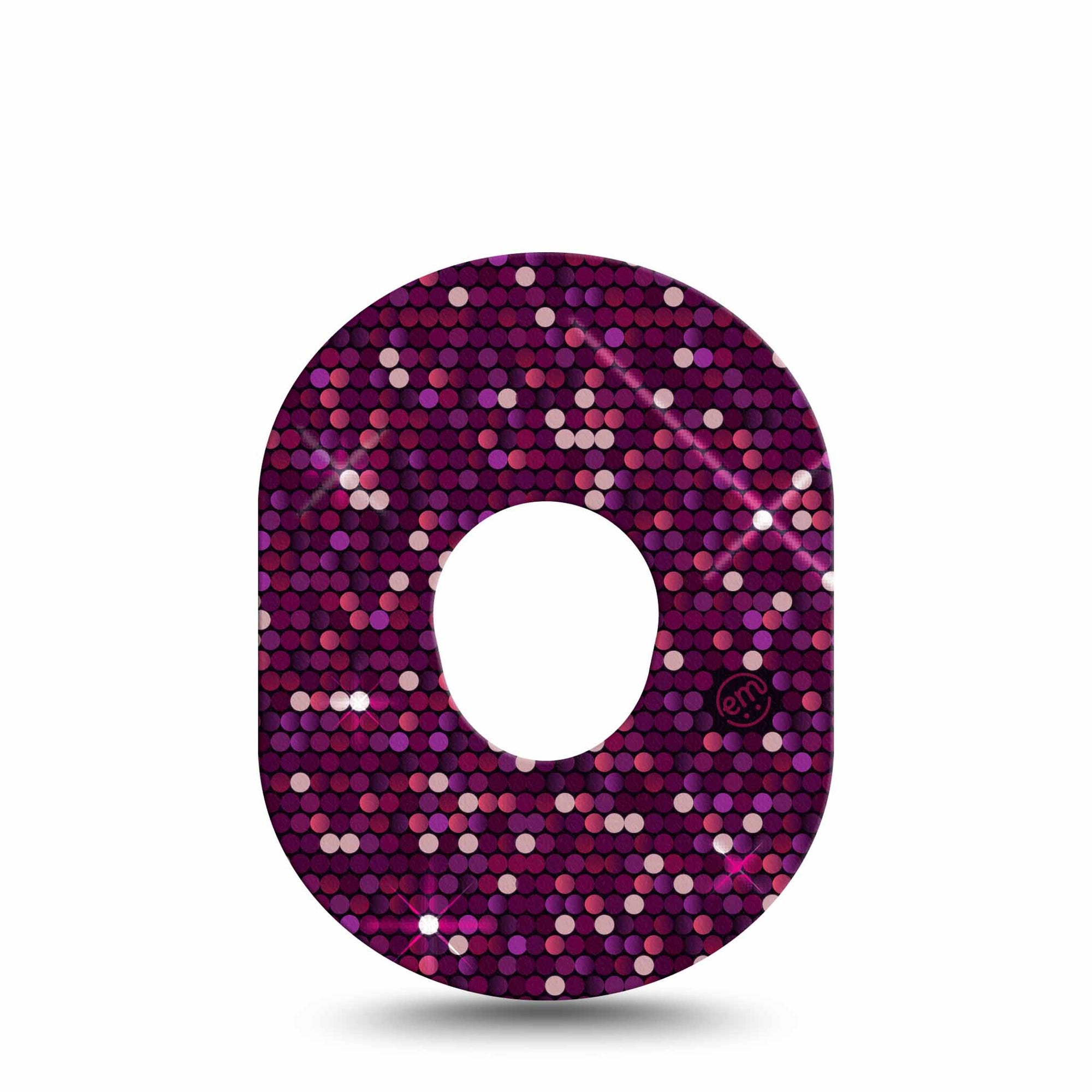 ExpressionMed Pink Sequins Dexcom G7 Tape, Single, Shiny Pink CGM Adhesive Patch Design, Dexcom Stelo Glucose Biosensor System