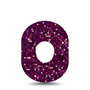 ExpressionMed Pink Sequins Dexcom G7 Tape, Single, Shiny Pink CGM Adhesive Patch Design, Dexcom Stelo Glucose Biosensor System