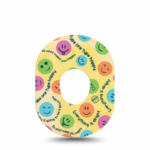ExpressionMed Smileys Dexcom G7 Overpatch, Single, Happy Inspired Adhesive Tape Design