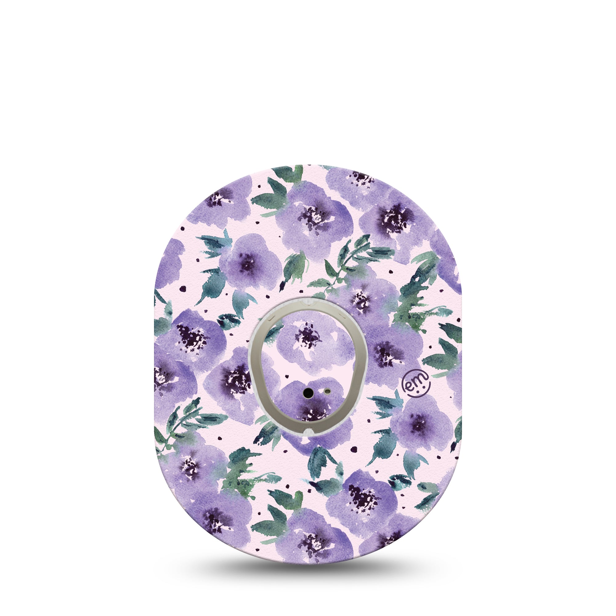 ExpressionMed Flowering Amethyst Dexcom G7 Transmitter Sticker, Single, Light Hued Florals Themed, Dexcom G7 Vinyl Transmitter Sticker, With Matching Dexcom G7 Tape, CGM Adhesive Patch Design, Dexcom Stelo Glucose Biosensor System