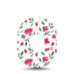 Rose Garden Dexcom G7 Tape, Single, Garden of Roses Inspired, CGM Fixing Ring Patch Design