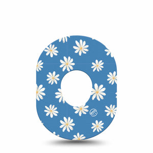 ExpressionMed Painted Daisies Dexcom G7 Tape, Single, Floral Daisies Inspired, CGM Overlay Patch Design