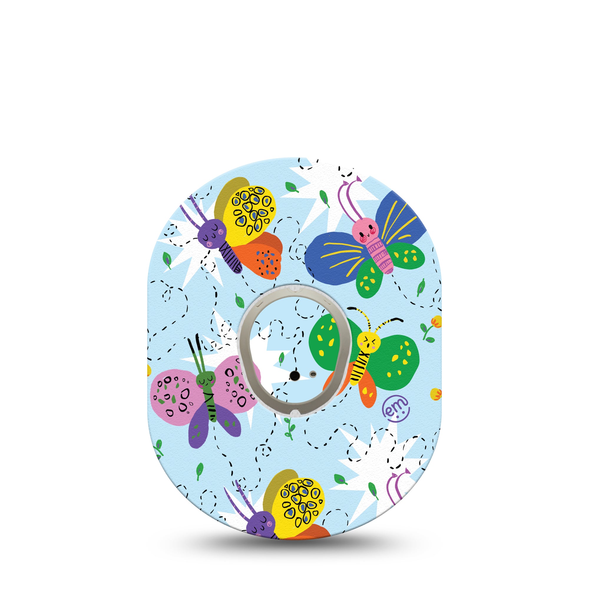 Cute Butterflies Dexcom G7 Transmitter Sticker, Single, Colorful Butterflies Themed, Dexcom G7 Transmitter Vinyl Sticker, With Matching Dexcom G7 Tape, CGM Plaster Patch Design, Dexcom Stelo Glucose Biosensor System