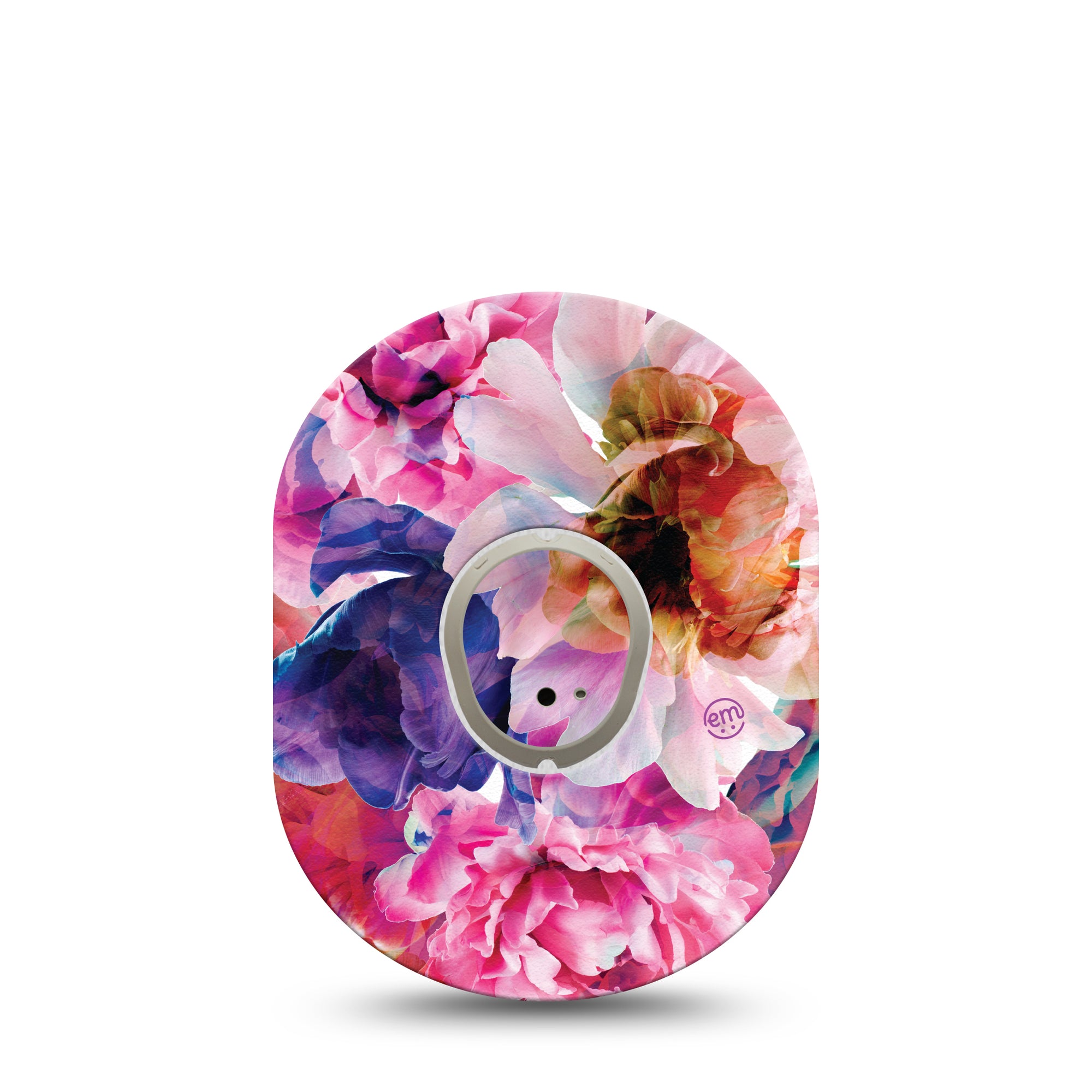 Vibrant Blooms Dexcom G7 Transmitter Sticker, Single, Psychedelic Colored Florals Themed, Dexcom G7 Transmitter Vinyl Sticker, With Matching Dexcom G7 Tape CGM, Plaster Patch Design, Dexcom Stelo Glucose Biosensor System