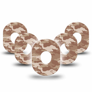 ExpressionMed Desert Camo Dexcom G7 Tape, 5-Pack, Army Disguise Inspired, CGM, Patch Design, Dexcom Stelo Glucose Biosensor System