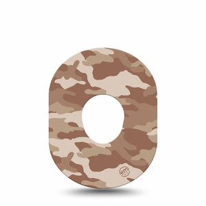Desert Camo Dexcom G7 Tape, Brown Concealment Inspired, CGM Fixing Ring Patch Design