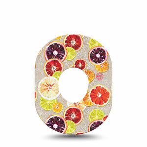 Citrus Slices Dexcom G7 Tape, Single, Sliced Fruits Inspired, CGM Patch Design, Dexcom Stelo Glucose Biosensor System