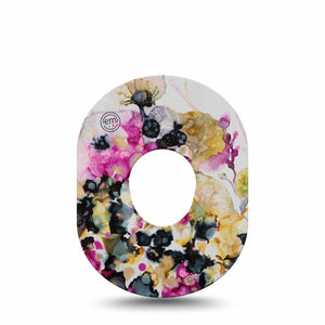 ExpressionMed Wild Blossoms Dexcom G7 Tape, Single, Wild Florals Themed, CGM Plaster Patch Design, Dexcom Stelo Glucose Biosensor System