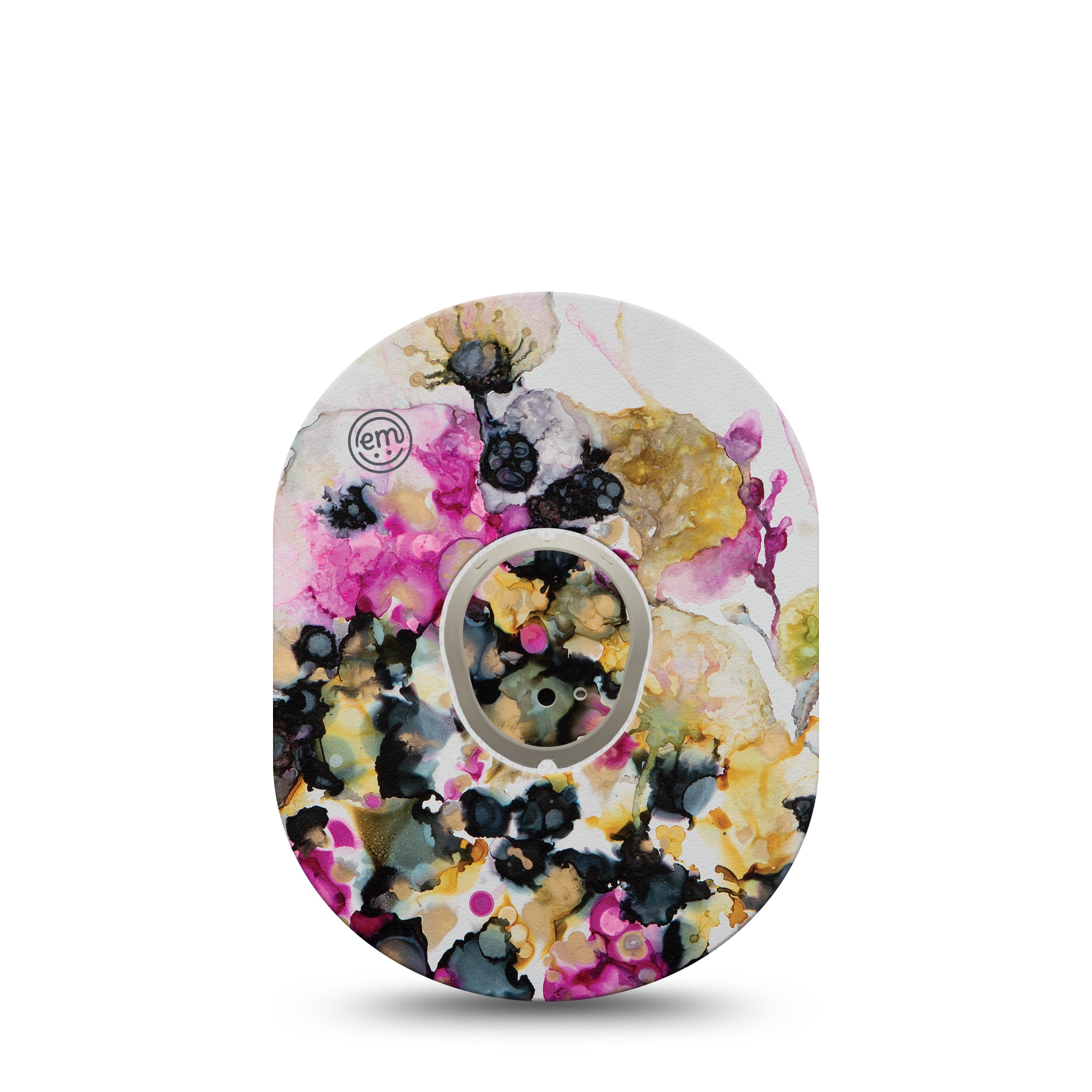 Wild Blossoms Dexcom G7 Transmitter Sticker, Single, Color Splashed Blossoms Themed, Dexcom G7 Vinyl Transmitter Sticker, With Matching Dexcom G7 Tape CGM, Adhesive Patch Design, Dexcom Stelo Glucose Biosensor System