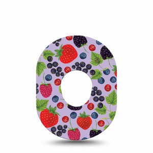 ExpressionMed Wild Berries Dexcom G7 Tape, Single, Berry Variety Themed, CGM Overlay Patch Design, Dexcom Stelo Glucose Biosensor System