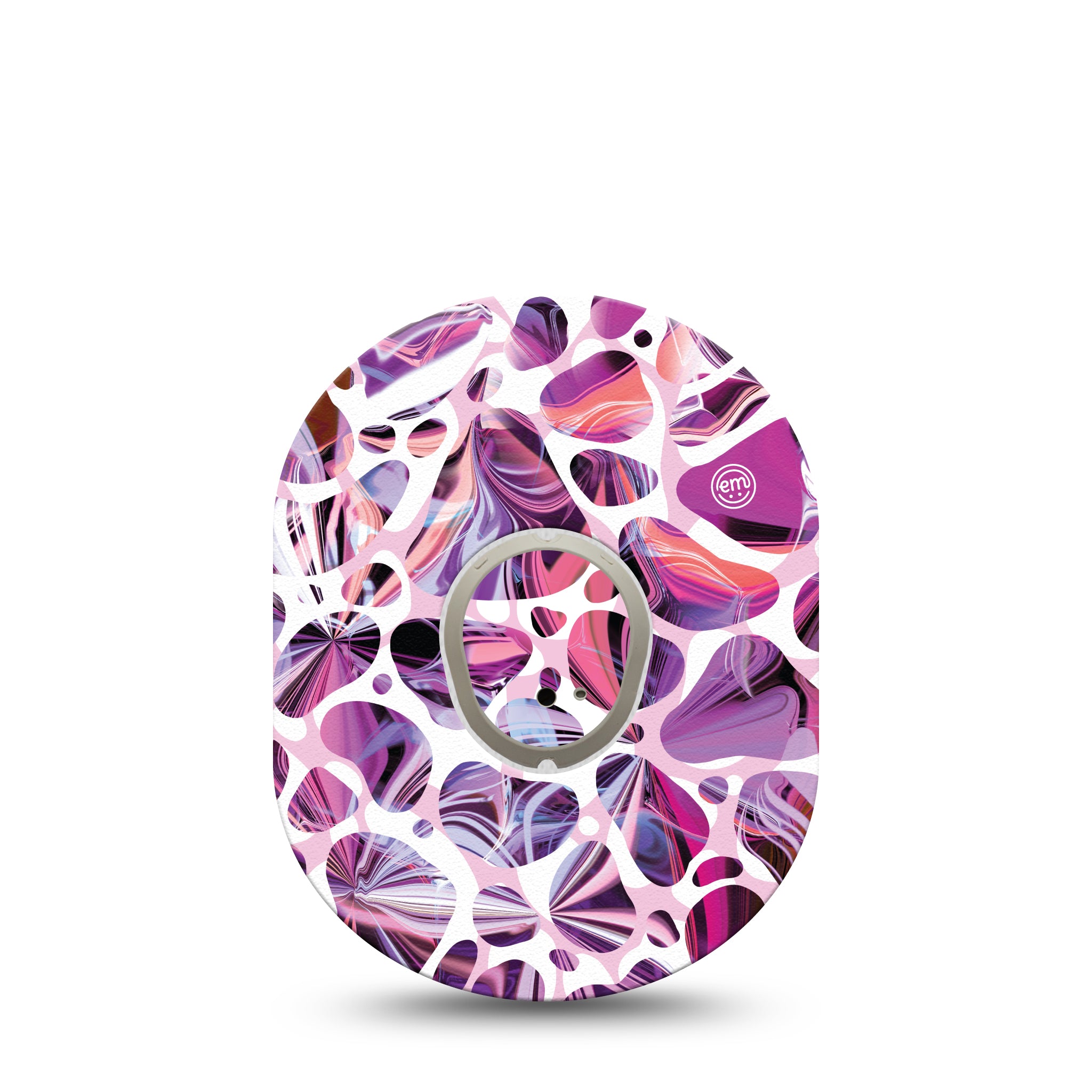 ExpressionMed Purple Pebbles Dexcom G7 Transmitter Sticker