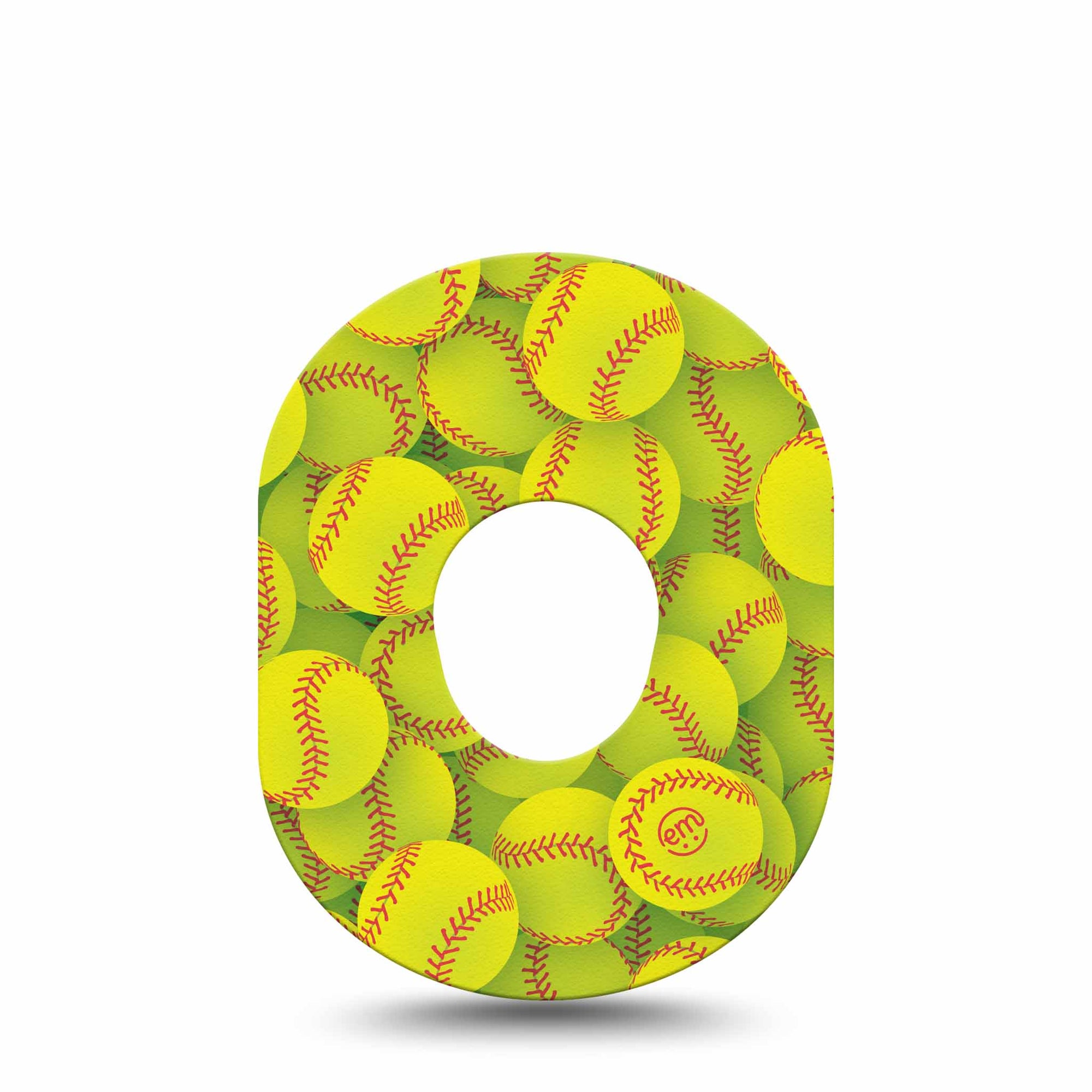 ExpressionMed Softball Dexcom G7 Tape, Single, Sports Ball Themed, CGM Patch Design, Dexcom Stelo Glucose Biosensor System