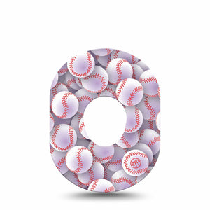 Baseball Dexcom G7 Tape, Single, Sports Ball Themed, CGM Patch Design, Dexcom Stelo Glucose Biosensor System